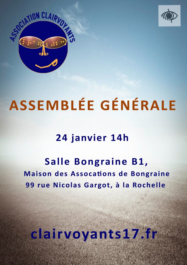 Assemblée Générale de notre Association le 24 janvier à 14h salle Bongraine B14