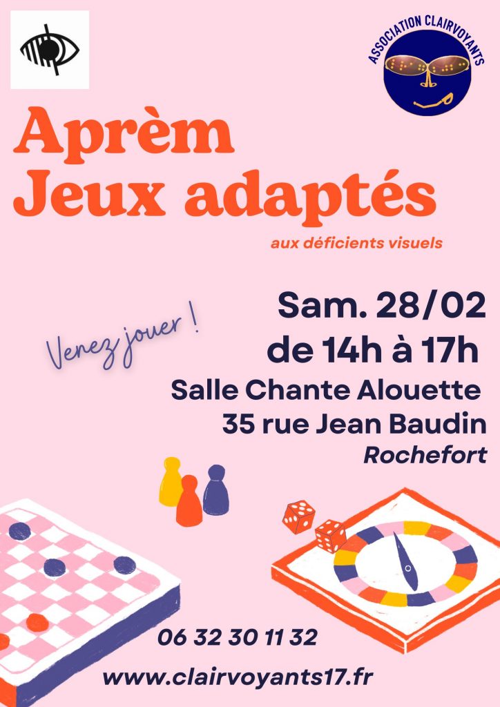 Aprèm jeux adaptés le samedi 28 février 14h Salle Chante Alouette à Rochefort