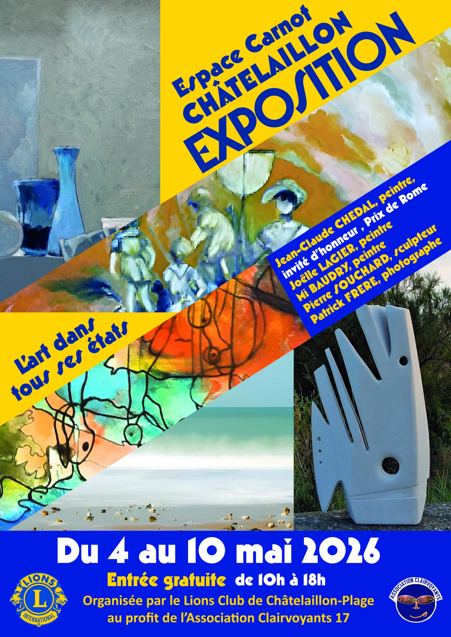 Exposition d'art Visuel en notre faveur du 4 au 8 mai à l'Espace Carnot de Châtelaillon - vernissage le 6 mai à 18h