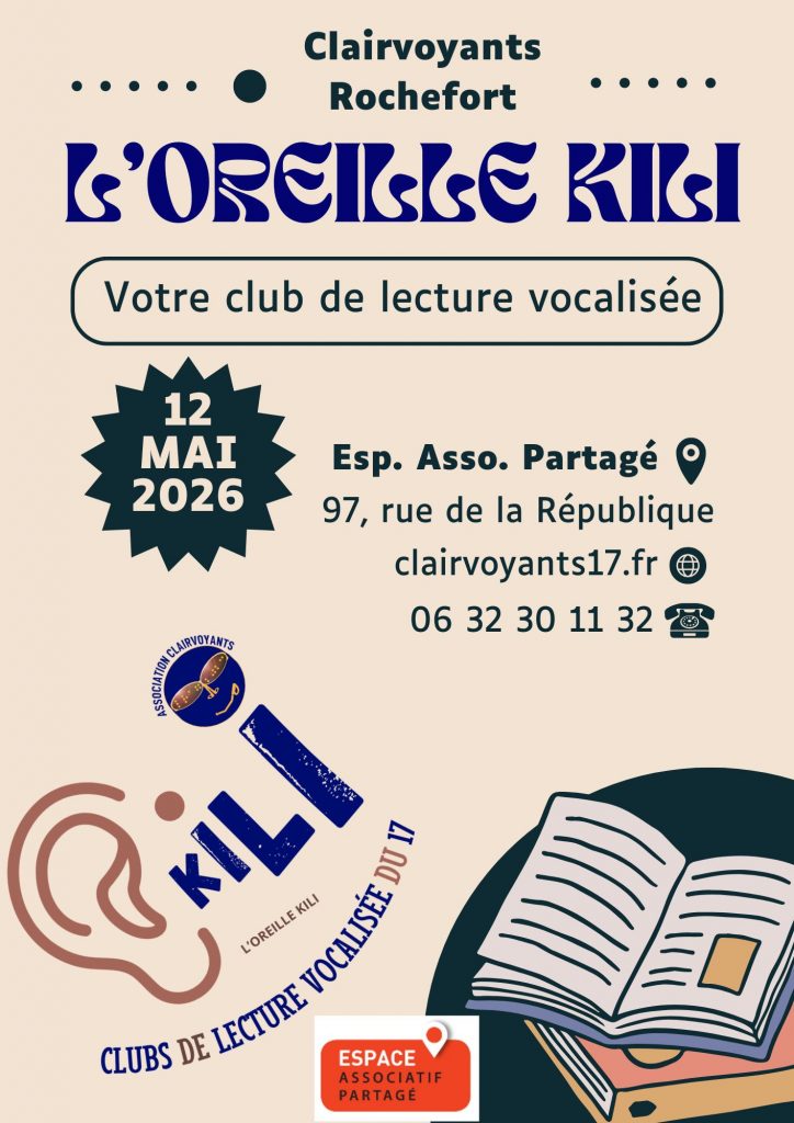 L'Oreille Kili à l'Espace Associatif Partagé de Rochefort tous les 2e mardi du mois à 14h